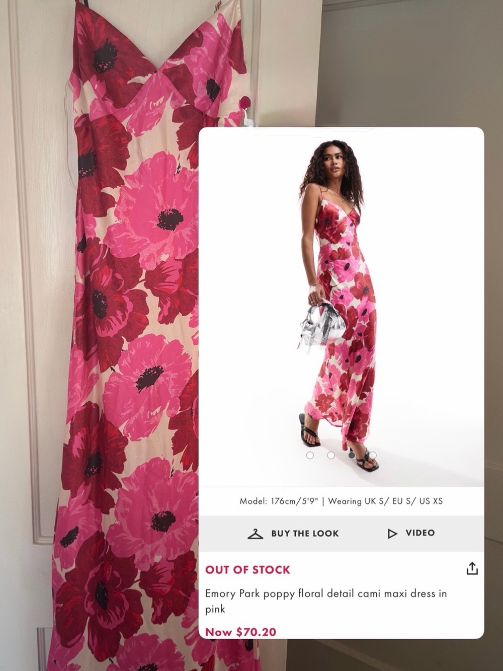 emory park Pink and Fuchsia Poppy Floral Cami Maxi Dress